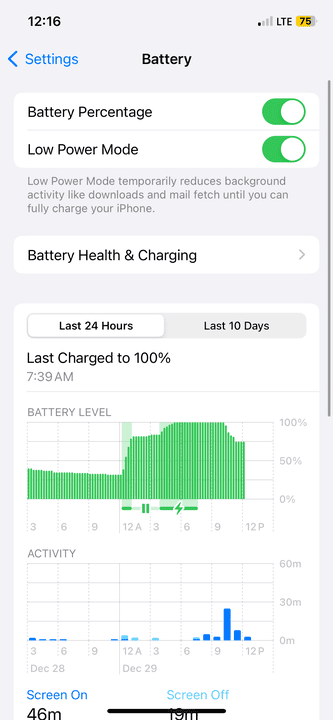 Enable Low power mode iPhone